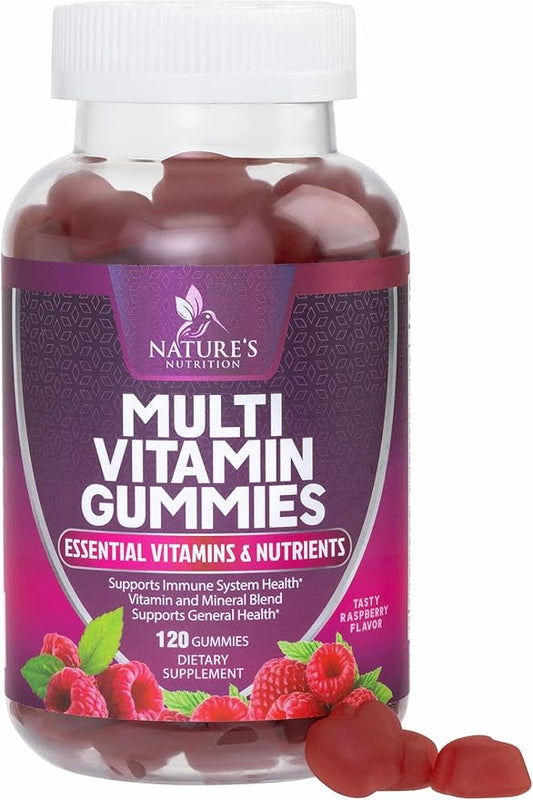 Multivitamin Gummies for Adults, Daily Gummy Vitamins & Minerals for Women & Men, Immune Support Gummy Multivitamins Supplement, Adult Multi VIT Vitamin with Vitamins A, C, D3, B12, Zinc, 120 Gummies