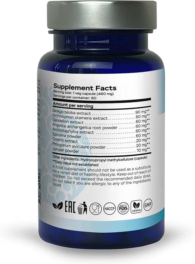 RenActive Kidney Detox Cleanse, Health Supplement for All-Natural Kidney Cleanse, Gut Health and Overall Wellness, 60 Veg Capsules, GMP, (Pack of 1)