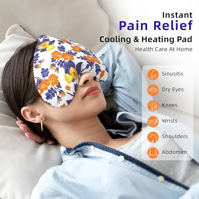 Heart Weighted Eye Mask, Heated Eye Masks for Dry Eyes, Warm Compress for Eyes, Multipurpose for Cramps, Joints, Neck, Moist Heat Compress for Soothing Muscle Pressure and Relaxation