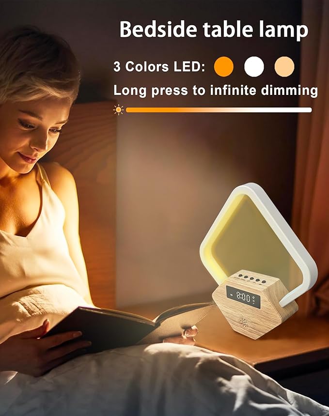 White Noise Sound Machine Smart Sleep Aid,Sunrise Alarm Clock with Wake Up Light for Heavy Sleepers Adults Baby,15 Soothing Sounds, Dimmable Night Light with Dual USB Charger,Gift for Kid Baby Mom Dad