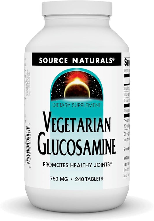 Source Naturals Vegetarian Glucosamine, Promotes Healthy Joints* 750 mg Tablet - 240 Count