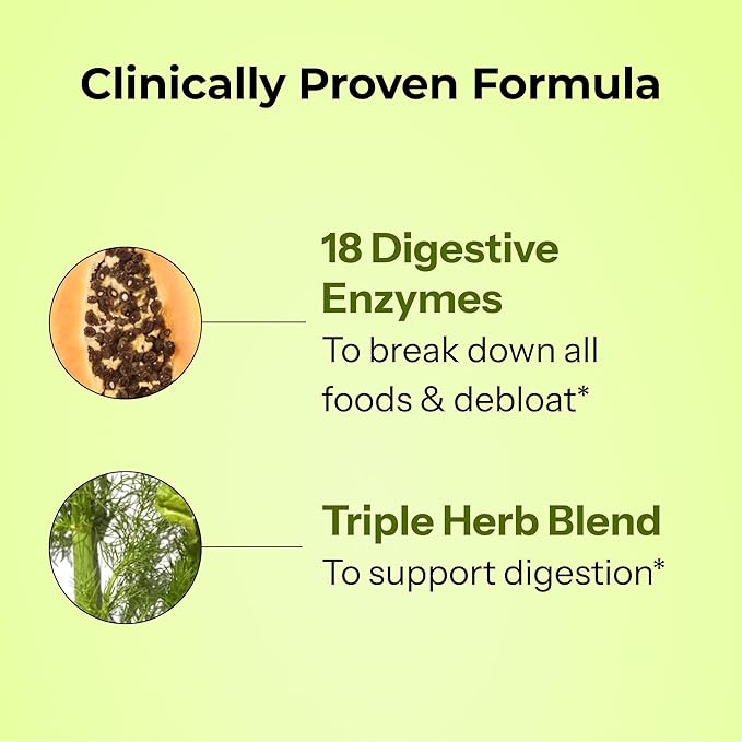 HUM Flatter Me Digestive Enzymes Bloating Supplement - Fast-Acting Bloat Relief for Digestive Health & Debloating Multi Enzyme | Bloat Pills, Anti Bloat Pills, Vegan 60 Servings