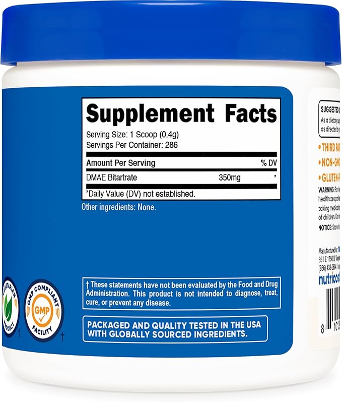 Nutricost Pure DMAE-Bitartrate Powder 100 Grams