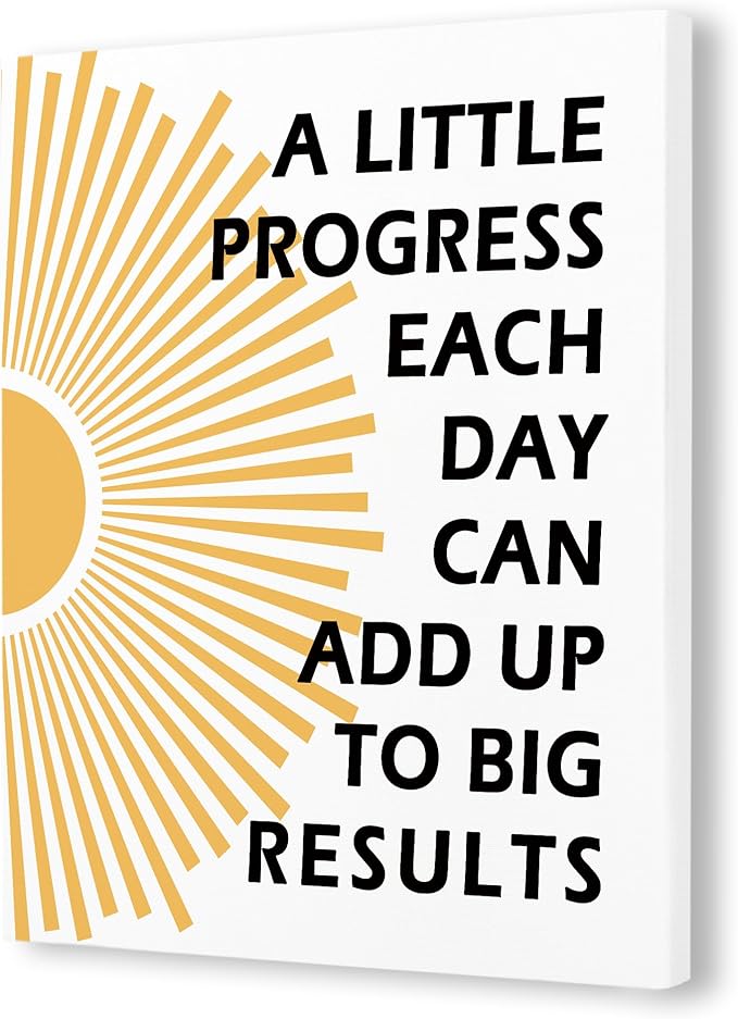 Pugwak Positive Affirmations Wall Decor Canvas Prints - Motivational Framed Canvas Sun Inspirational Wall Art Painting Artwork for Therapy Office Nursery Bedroom Decor Prints 11×14 Inch