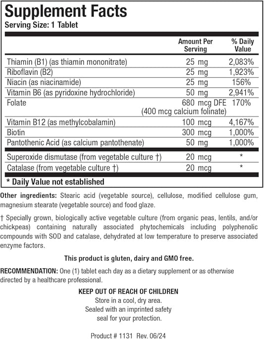 Biotics Research Bio B Complex High Potency B-Complex with Folate and Vitamins B2, B6 and B12 for Energy Production, Supports Cardiovascular Function, metabolic Pathways, Brain Health 90 Tabs