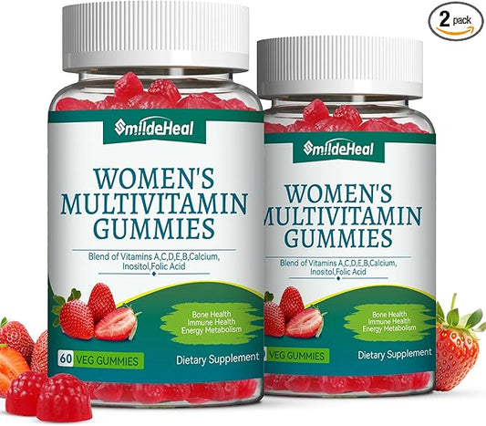 Women's Multivitamin Gummies, Vitamins A, C, D3, E, K, B12, Calcium, Biotin, Folic Acid, Inositol, Multivitamin for Women for Daily Nutritional Support, 60 Day Supply - 120 Count