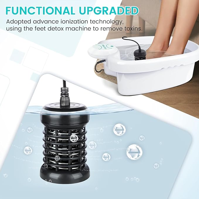 Ionic Foot Bath Detox Machine, Foot Detox Machine With Massage Basin, Ion Foot Bath For Home Use, Relax Stress and Regain Vitality