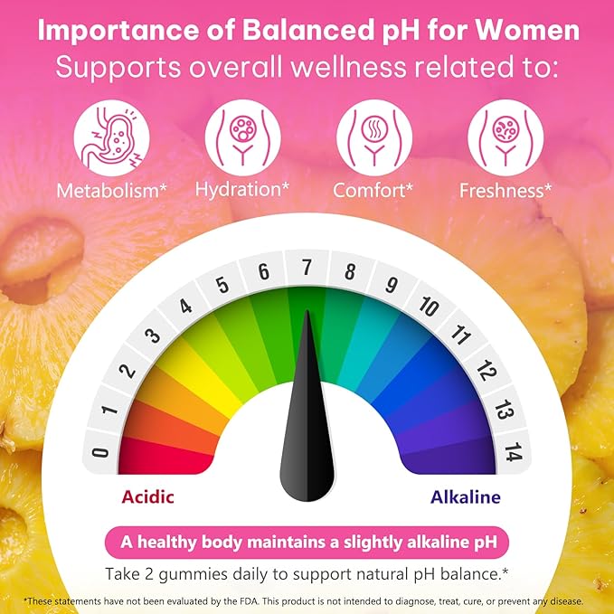 Feminine Probiotics Gummies,Vaginal Women Probiotic,Feminine Balance pH Gummies for Healthy Odor,Improve Immune,Support Vaginal Health,with Slippery Elm(60 Gummies)