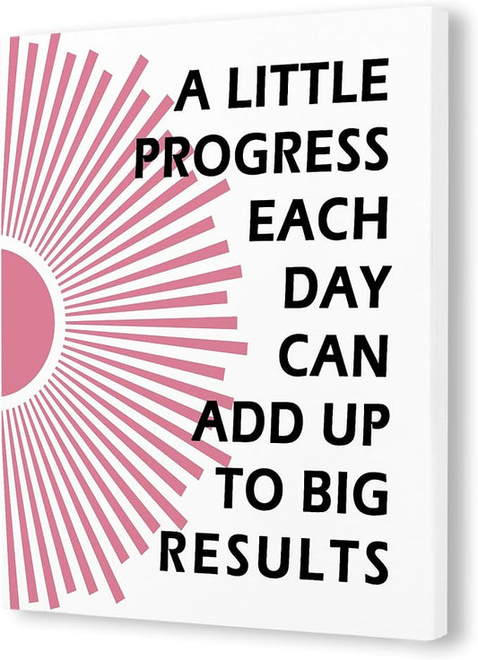 Pugwak Positive Affirmations Wall Decor Canvas Prints - Motivational Framed Canvas Sun Inspirational Pink Wall Art Painting Artwork for Therapy Office Nursery Bedroom Decor Prints 11×14 Inch