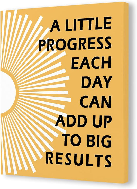 Pugwak Positive Affirmations Wall Decor Canvas Prints - Motivational Framed Canvas Sun Inspirational Orange Wall Art Painting Artwork for Therapy Office Nursery Bedroom Decor Print 11×14 Inch