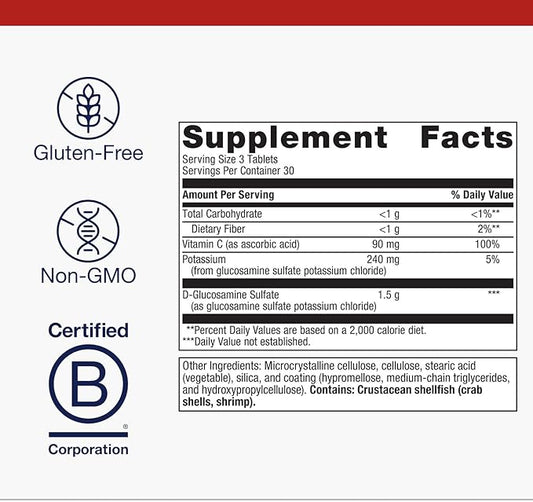 Metagenics Glucosamine Sulfate - Joint Health & Cartilage Health Supplement* - with Vitamin C, Potassium & D-Glucosamine Sulfate - 90 Tablets