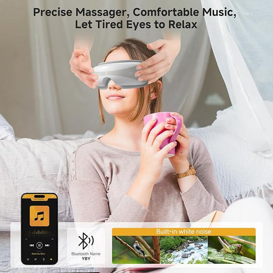 Eye Massager with Heat, Portable Eye Mask Massager for Relaxation, Stress Relief, and Tension Reduction, Ideal for Dry Eyes, Headaches, and Fatigue Relief, Gift Idea for Man & Women