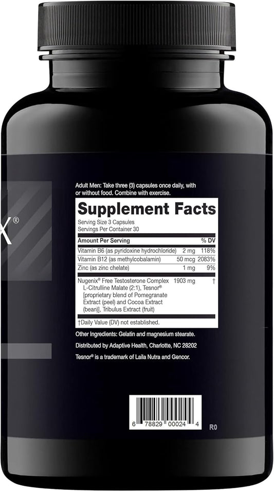 Nugenix T Boost - Free Testosterone Booster Supplement for Men, 180 Count