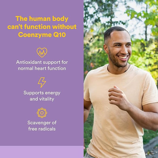 Natural Factors Coenzyme Q10 50 mg, Natural Coenzyme Q10 Supplement for Energy, Heart and Cognitive Support, 60 Softgels