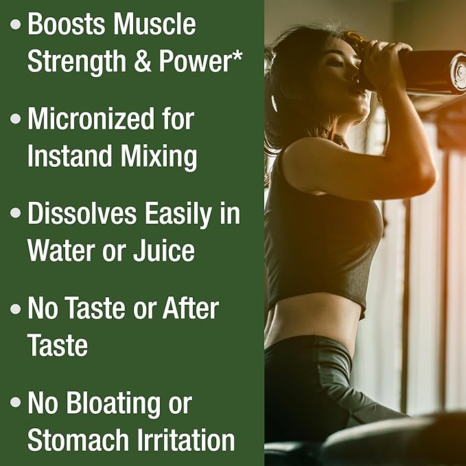 Creapure Creatine Monohydrate Powder. Ultra High Purity German Made Creatine with Nothing Else Added at All. Pure and Unflavored for Men & Women. Zero Bloating, No Sugar, Vegan Friendly Supplement