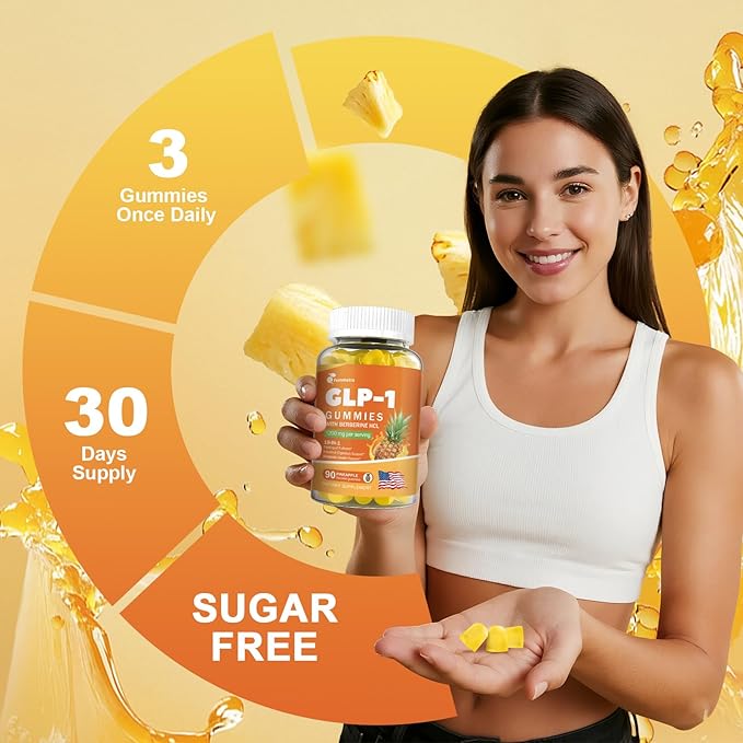 GLP-1 Support Gummies – Supports GLP-1 & AMPK Activation with Berberine HCl, Akkermansia, Probiotics, Magnesium, Turmeric & Milk Thistle – Digestive, Gut, Energy & Metabolic Health – 30 Days