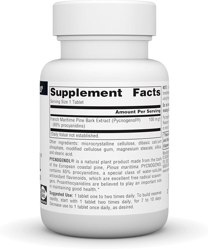 Source Naturals Pycnogenol 100 mg Proanthocyanidin Complex - 60 Tablets