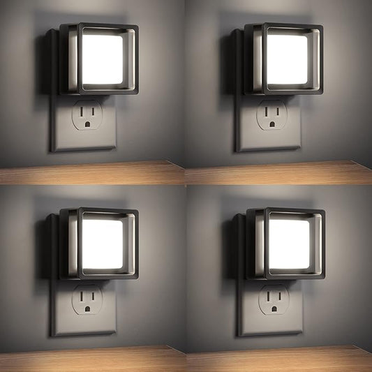 DORESshop LED Night Light, Plug-in [4 Pack], Dusk to Dawn Sensor, Night Lights Plug into Wall for Bedroom, Bathroom, Toilet, Stairs, Kitchen, Hallway, Kids,Adults, Nightlight, Daylight White 5000K…
