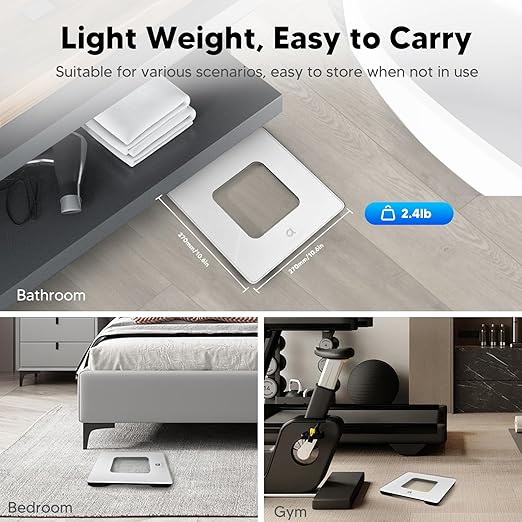 arboleaf Scale for Body Weight, High-Precision Digital Bathroom Scale with LED Display, Sleek & Durable, 400lb Capacity for Home Use