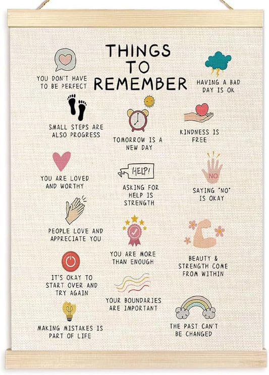 Ecezatik Mental Health Poster Hanger Frame, Awareness Wall Decor for Calming Corner, School Counselor, Therapy Office, Break Room, 12x16 Inches