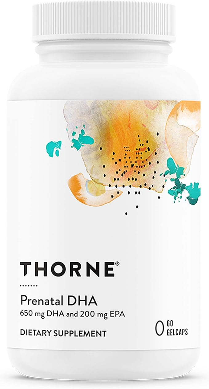 THORNE - Prenatal DHA - 650 mg DHA and 200 mg of EPA - Supports Baby’s Brain and Nervous System Development from Pregnancy to Nursing* - 60 Capsules