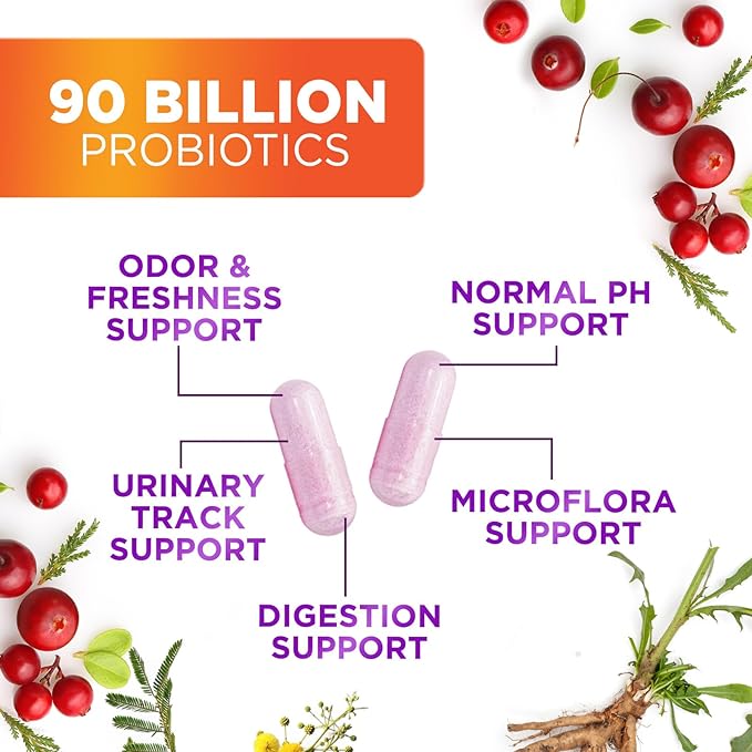 Probiotics for Women - 90 Billion CFU 16 Probiotic Strains with Cranberry, Vaginal Probiotics with Prebiotics PH, Digestive, UT, Immune, & Feminine Health Support, Pro Biotics for Women, 120 Capsules