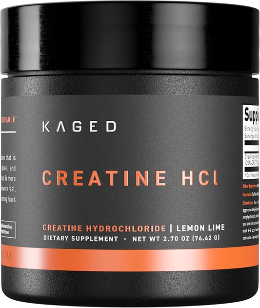 Kaged Creatine HCl Powder | Lemon Lime | Muscle Building & Recovery | Patented Creatine Hydrochloride Formula | Vegan, Gluten Free, Easily Digestible | Supplements for Men & Women | 75 Servings