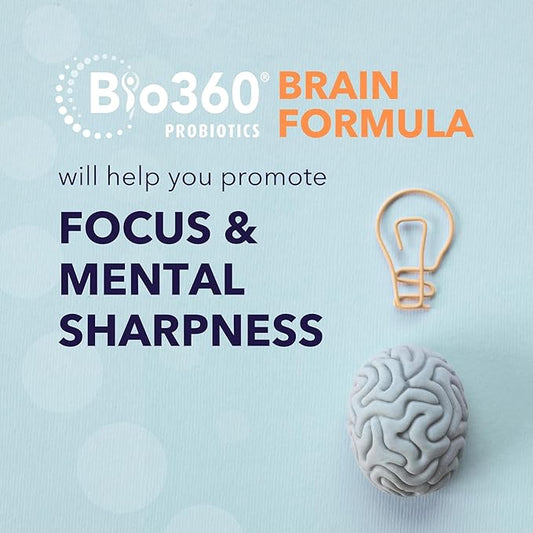 Cognitive Support Probiotic for Brain Health, Digestive, Immune Health & Mental Energy, 30 Billion, 10 Probiotics, 25X Green Tea Extract, Magnesium & Vitamin B5, B6 & B12, 30CT