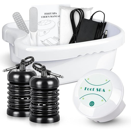 Ionic Foot Detox Machine Ion Detox Foot Bath, Portable Ionic Cleanse Bath with 2 Foot Files, 100 Liners, 2 Arrays