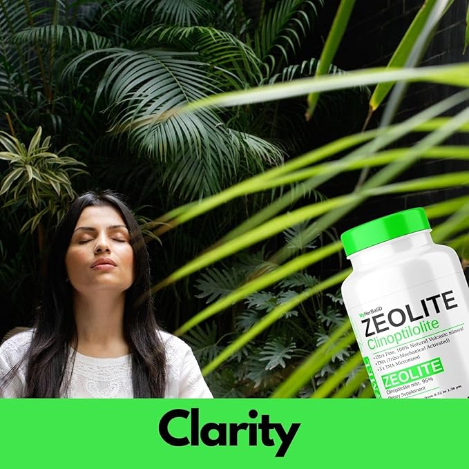 aromel Zeolite Powder 120 Capsules | Detox | Clinoptilolite 95% | 3X Activated | Natural Mineral Dust Less-Than 1 µm