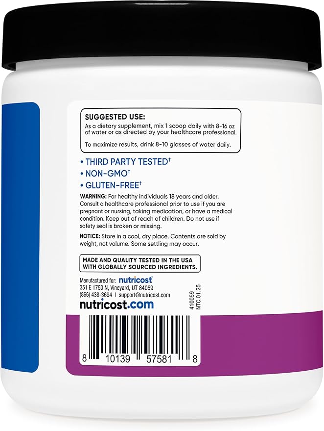 Nutricost Creatine Monohydrate + Hydration Grape Flavored (30 Servings) - 7 Vitamins & Minerals, 5000mg of Creatine Per Serving