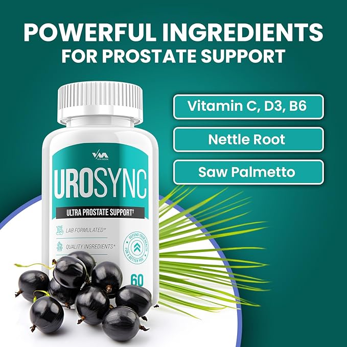 (1 Pack) URO Sync Prostate Support Capsules – UroSync Pills Supplement, Maximum Strength, New Improved Multivitamin Formulation, URO Sync Reviews, 60 Capsules