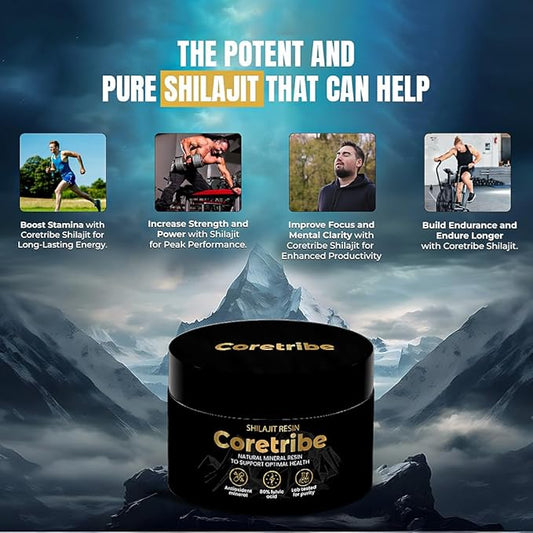 Coretribe® Royal's People Choice Pure Himalayan Organic Shilajit Resin, Complex for Energy, Strength & Immunity, for Men & Women with True Gold Content, 30 Grams