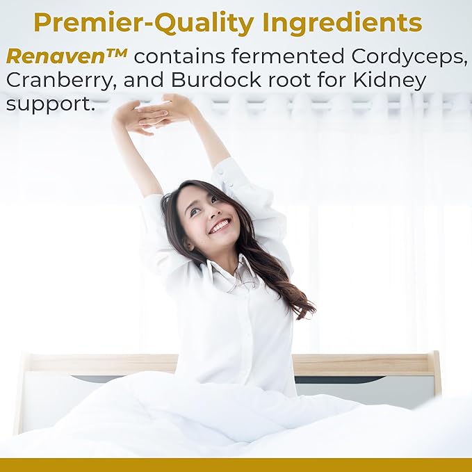Premier Research Labs RenaVen - Premier Kidney Support for Kidney Cleanse Detox and Repair | Improve Kidney Function and Urinary Support with Fermented Cordyceps - 60 Plant-Source Capsules