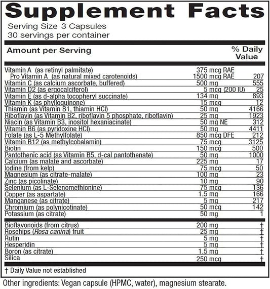 Vitanica Women's Symmetry, High Potency Multivitamin and Mineral, Vegan, 90 Capsules
