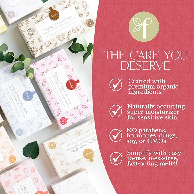 Femallay Organic Vaginal Moisturizing Suppository Melts Variety Pack - 100% Natural Suppositories for Vaginal Odor and Dryness Relief, Ultra-Hydrating Fast-Acting Comfort (Cherry & Strawberry)