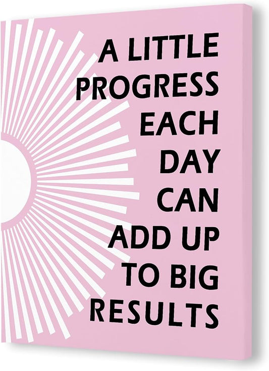 Pugwak Positive Affirmations Wall Decor Canvas Prints - Motivational Framed Canvas Sun Inspirational Light Pink Wall Art Painting Artwork for Therapy Office Nursery Bedroom Decor Prints 11×14 Inch