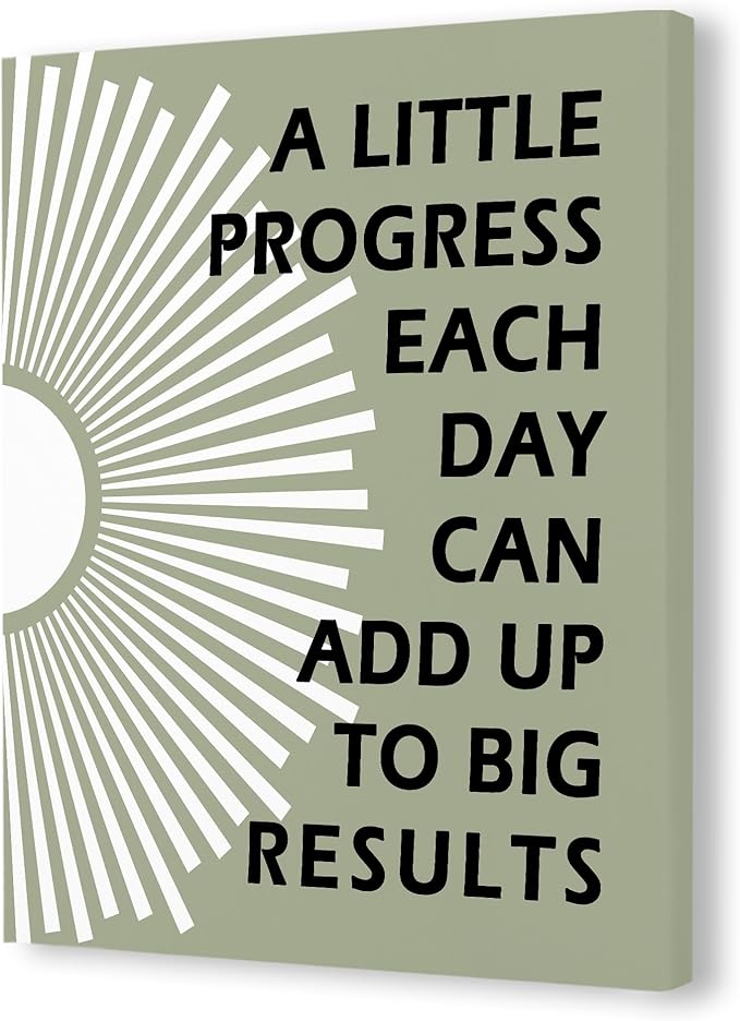 Pugwak Positive Affirmations Wall Decor Canvas Prints - Motivational Framed Canvas Sun Inspirational Green Wall Art Painting Artwork for Therapy Office Nursery Bedroom Decor Prints 11×14 Inch