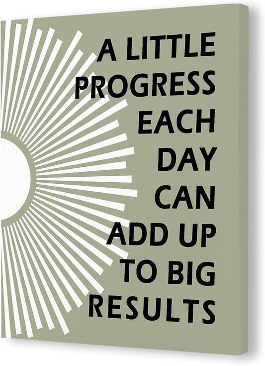 Pugwak Positive Affirmations Wall Decor Canvas Prints - Motivational Framed Canvas Sun Inspirational Green Wall Art Painting Artwork for Therapy Office Nursery Bedroom Decor Prints 11×14 Inch