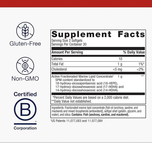 Metagenics SPM Active - Specialized Pro Resolving Mediators for Joint Comfort, Tissue Health & Minor Discomfort Relief* - Non-GMO - Gluten Free - 60 Softgels