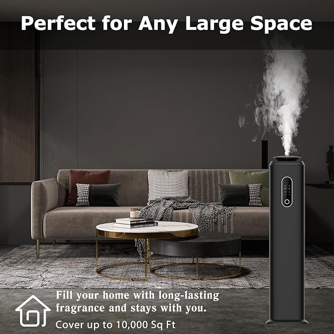 1000ML- Commercial Diffuser Machine With WIFI App Control for Whole House - Cover 10000 Sq Ft - Tower Hotel Scent Diffuser - Scent Air Machine & Waterless Essential Oil Diffuser for Large Room - Black
