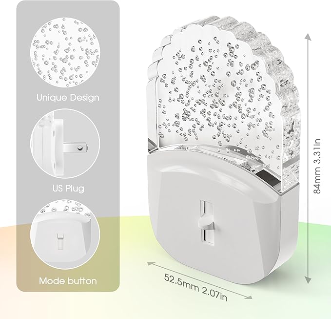 DORESshop Led Night Lights Plug into Wall, 4 Packs Amber Dimmable Dusk to Dawn Night Light for Bedroom, Kids Room, Bathroom