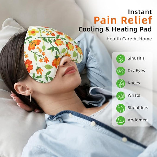 Heart Weighted Eye Mask, Heated Eye Masks for Dry Eyes, Warm Compress for Eyes, Multipurpose for Cramps, Joints, Neck, Moist Heat Compress for Soothing Muscle Pressure and Relaxation