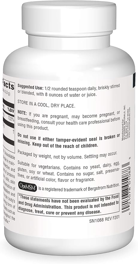 Source Naturals MSM (Methylsulfonylmethane) with Vitamin C - Powder, 8 Ounce