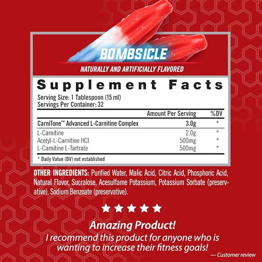 iSatori L-Carnitine LS3 3000, Liquid L-Carnitine with Acetyl L-Carnitine, L-Carnitine L-Tartrate, Stimulant Free Pre Workout, No Calories, Sugar, Gluten, Keto-Friendly, Bombsicle Flavor (32 Servings)