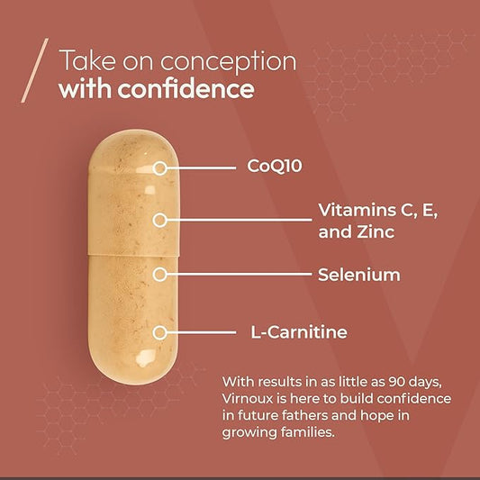 Male Fertility Supplement | Made by Doctors | Prenatal Vitamins for Men | Improve Sperm Health and Boost Sperm Count | for Semen Volume | Support Natural Conception and Pregnancy | 90 Capsules