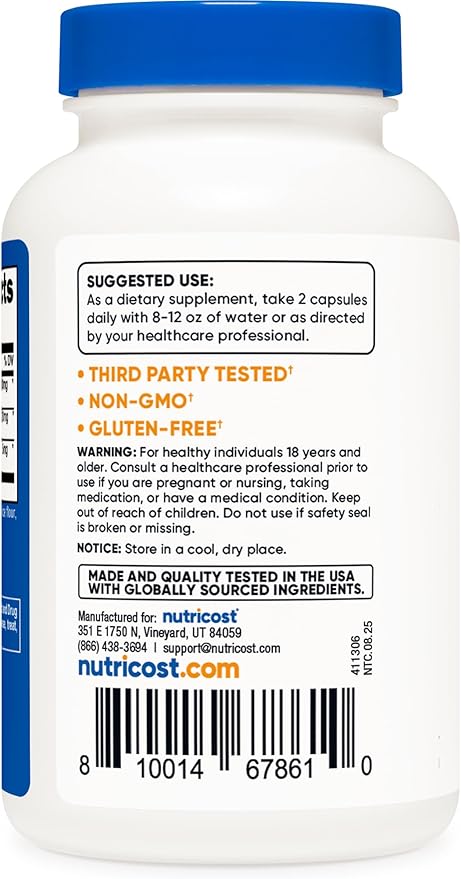 Nutricost Tongkat Ali 1,000mg 120 Capsules - with Tribulus Terrestris and BioPerine, Vegetarian Caps, Non-GMO, Gluten Free, Potent Extract