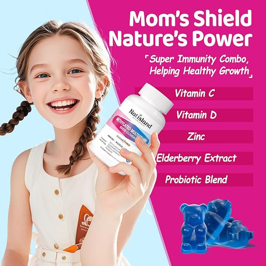 Kids Methylated Multivitamin - Chewable Multivitamin for Kids & Teens 4+, With L Methylfolate, Vegan Omega-3, Zinc, Probiotics & Elderberry, Immune Support, Brain Health, MTHFR Supplement, 2PC