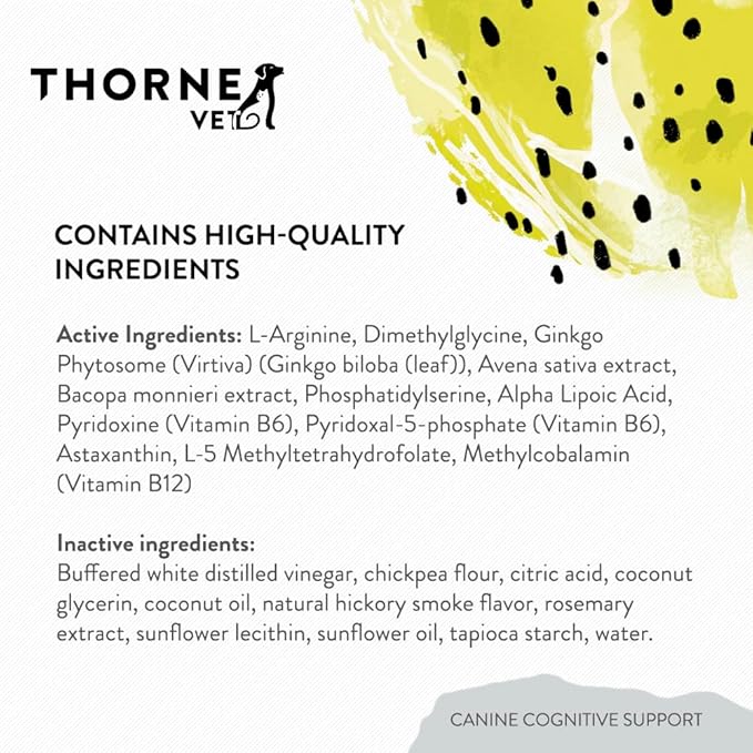 ThorneVet Canine Cognitive Support Soft Chews for Dogs - Great Tasting Health Supplement with B Vitamins and Antioxidants to Support The Brain Health of Your Senior Dog - 90 Soft Chews