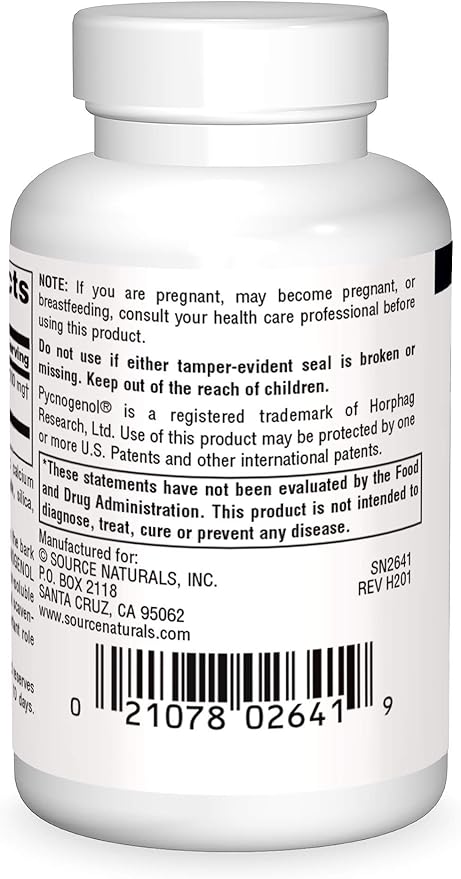 Source Naturals Pycnogenol, Proanthocyanidin Complex,100 mg - 90 Tablets